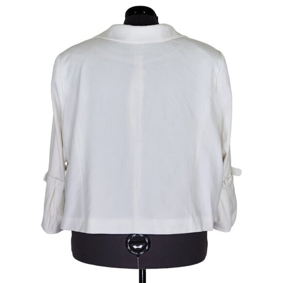 The Limited Blazer Size 24W Open Front Pleated Cuffs Marshmallow Color Buttons - Picture 3 of 13